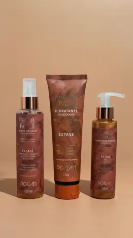 ✨ FEMME FATALE | ÊXTASE ✨ Uma presença que conquista. Um desejo que perdura. Notas envolventes de Ameixa, Cacau e Almíscar dão vida a uma fragrância intensa, duradoura e irresistível. 🌙 Body Splash Perfume Desodorante 💜 Hidratante Desodorante 🌟 Iluminador Corporal Desodorante Fórmulas concentradas, dermatologicamente testadas, que unem beleza, hidratação e sofisticação em cada detalhe. 🔥 Sinta o ÊXTASE de ser Femme Fatale. #PoránCosméticos #FemmeFatale #Êxtase