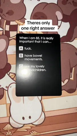 Pick carefully… I’m judging hard. #questionoftheday #answerthis #randomquestions #disturbedfriends #cardgame 