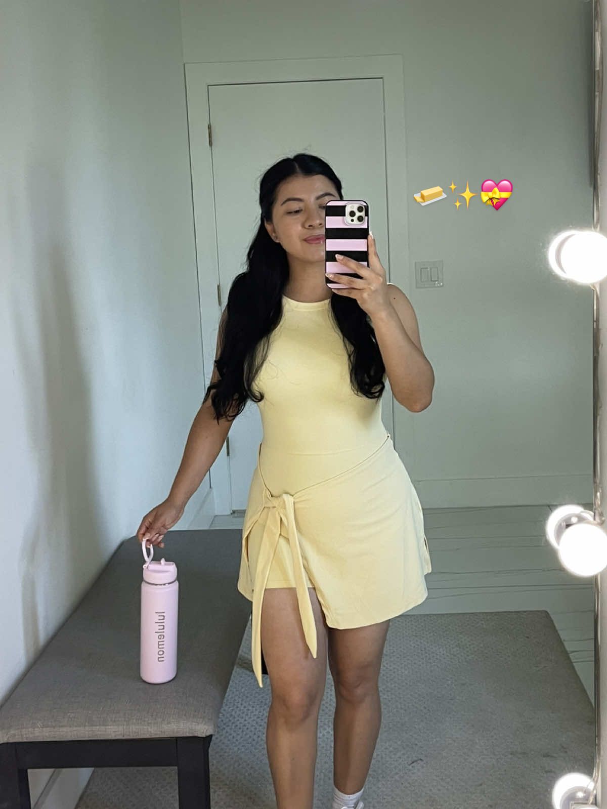 Me sentía tan linda con este vestido.✨💝 #gymgirl #outfitsideas #yellow #fyppppppppppppppppppppppp #workout 