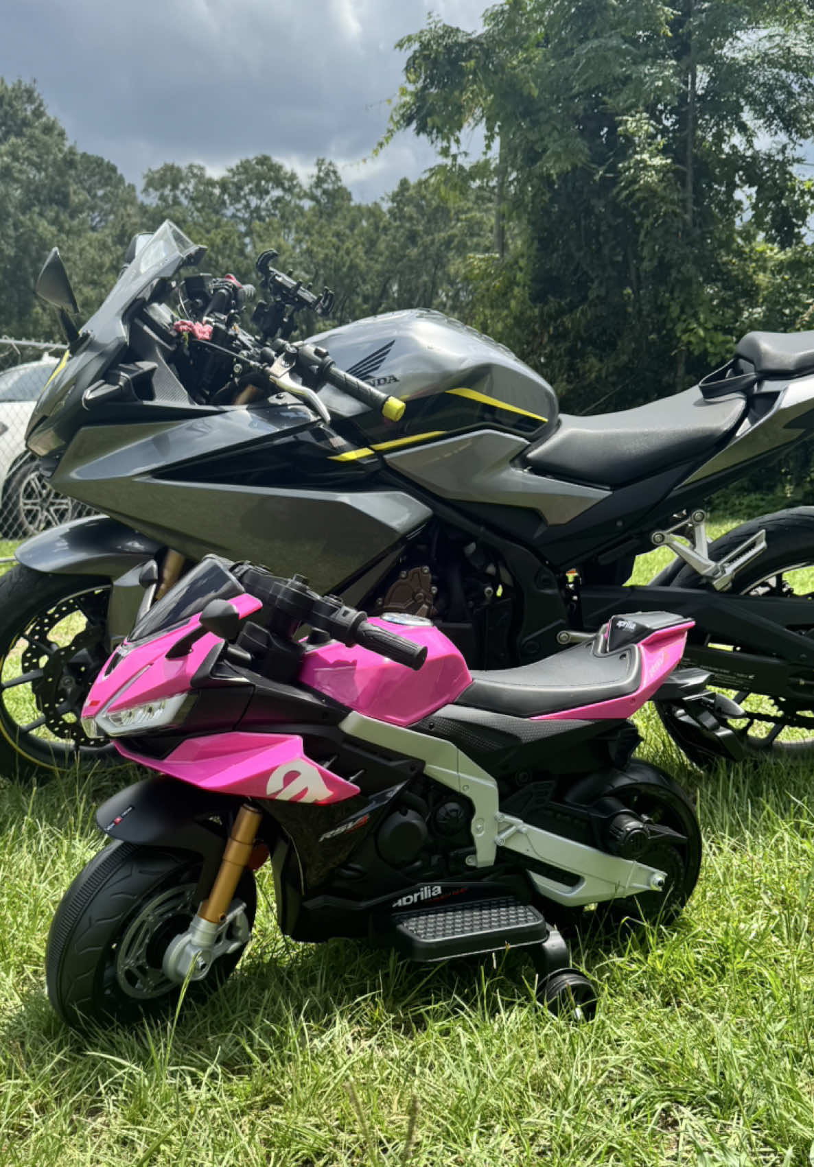 My big dawg. 🥹💕🏍️  #toddlersoftiktok #bikergirls #bike #honda #aprilia
