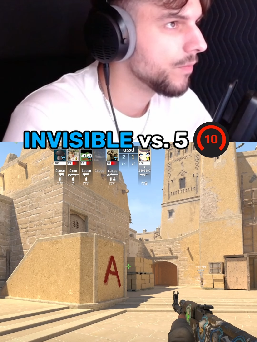 INVISIBLE AIMER vs. 5 FACEIT LEVEL 10s #dimawallhacks #cs2 #csgo #fyp #twitch #twitchstreamer #tiktokviral #viral#faceit #cs2settings (best cs2 settings)