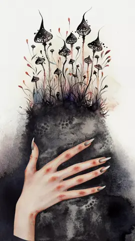 Drawing process: from sketch to ready illustration #gothgirl #gothicart #gothicgirl #darkaesthetic #gothicpainting 