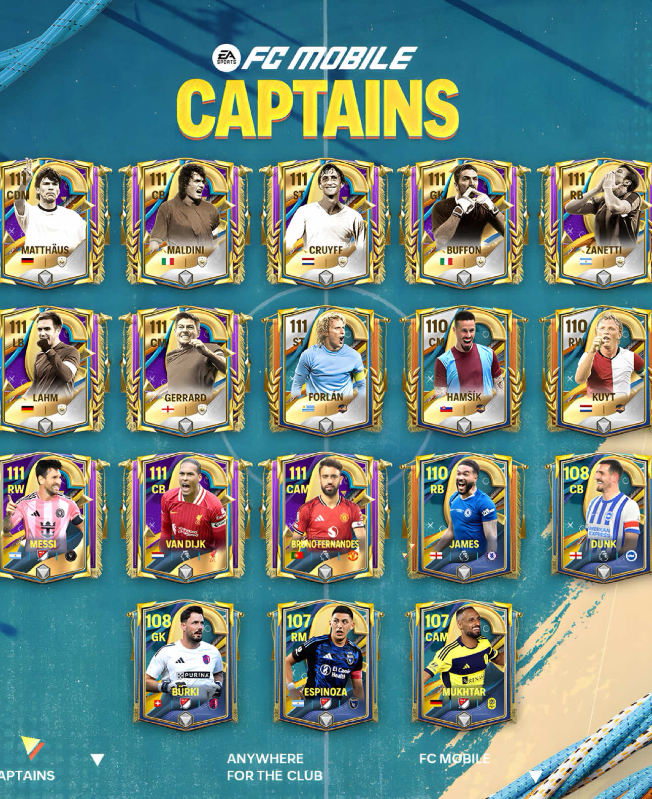 Rangkuman Live Malam Ini : - Kide Redeem : SKIPPER & BRACADEIRA - ⁠ada live ovr Totti 107 CAM WF 5/5 (ovr pemain yang bisa nambah dengan s&k) - ⁠tetep pake shard, tapi ga semua pemain ada di gallery (ga semua pemain bisa diambil pake shard) - ⁠bisa dapet 1 pemain ovr 111 pake 4k shard (cuma 1) - ⁠tetep kemahiran ++ tapi ada yang beda - ⁠CRUYFF BISA JADI CAM & GA NGURANG OVR NYA - ⁠Ada CR 111 LW WF 5/5 Pace juga ga mines - ⁠ada Greatest Captains (mirip best XI) & bisa dapet 111 gratis - ⁠Starpass Hamsik 110 evo merah - ⁠Pemain Exc Liga ada Zambrotta 110 RB (Bisa LB) & Al Jaber 108 CAM - ⁠kalo ada kurang/salah boleh komen aja, atmin agak males dengerin live nya 😅 #leap #fcmobile #captain 