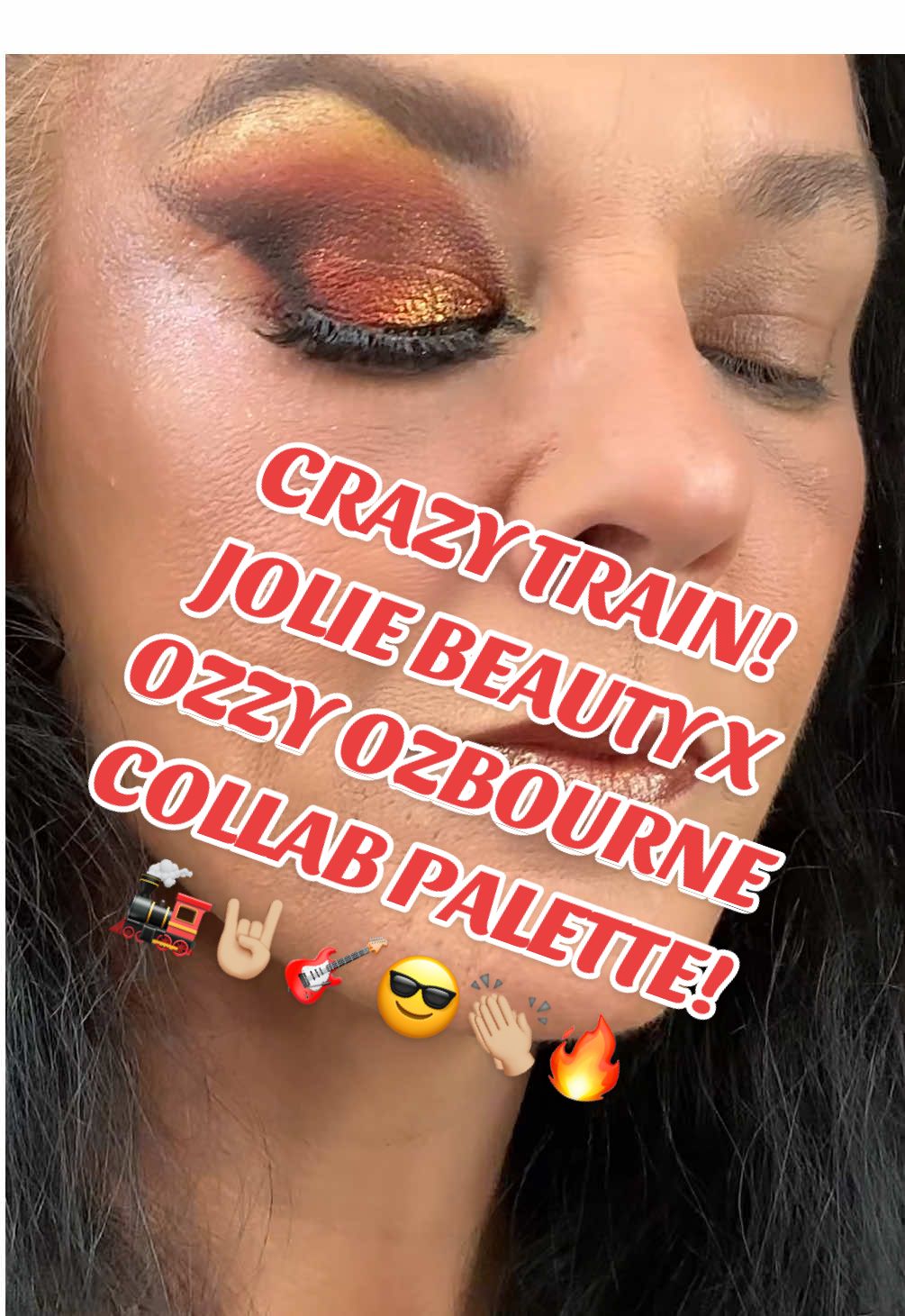 #fyp #ozzyosbourne #harleydavison #indiebeauty #genxtiktokers @Jolie Beauty ANOTHER KICK ASS LOOK I CREATED ( IN MY OPINION) WITH THIS CRAZY AMAZING PALETTE FROM JOLIE BEAUTY X OZZY OZBOURNE COLLAB PALETTE!! 🎨 🔥👏🏼😎🤘🏼🎸🚂