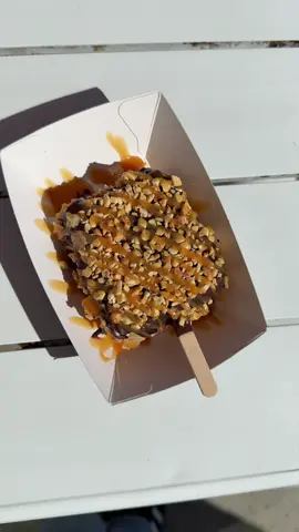 Waffle cone pieces + peanuts + salted caramel 