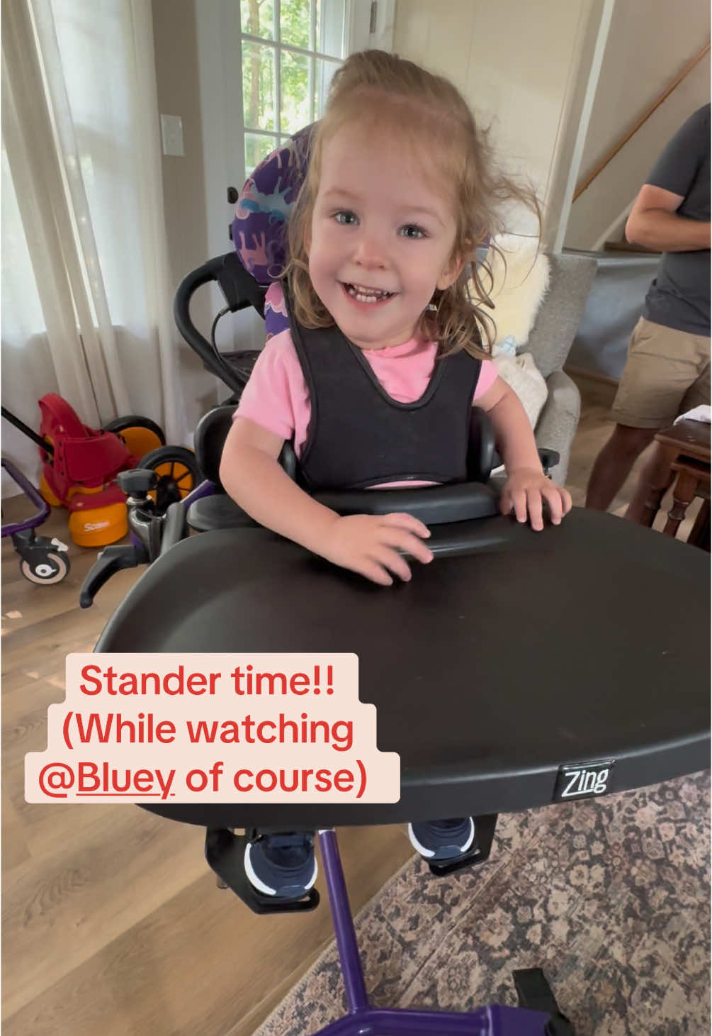 Goal is to do 1 hr a day in the stander ❤️ #cerebralpalsy #hydrocephalus #monoditwins #33weeks #nicubaby #nicumom #disabiltyawareness #adaptiveplay #cerebralpalsywarrior #twinmom #bluey #zingstanders 