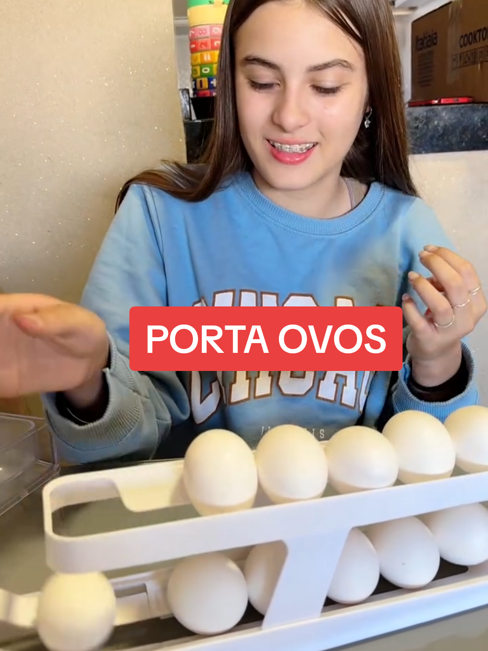 Porta Ovos De 2 Andares Dispenser automático de ovos para refrigerador  #ovos #dispenser #geladeira #utilidades #shop 