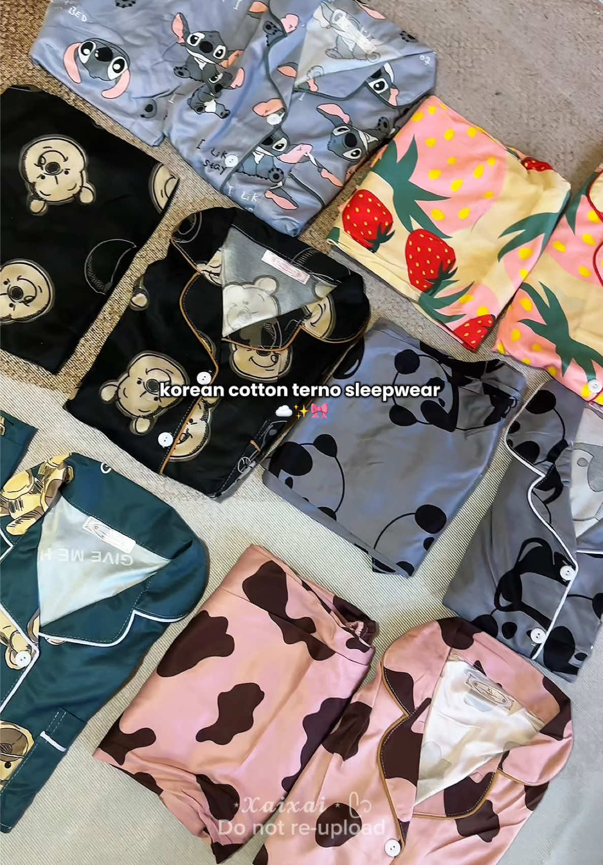 Soft,cottony & comfy to wear terno sleepwears!☁️✨ #sleepwear #koreanpajamas #koreansleepwear #koreanternosleepwear #fyp 