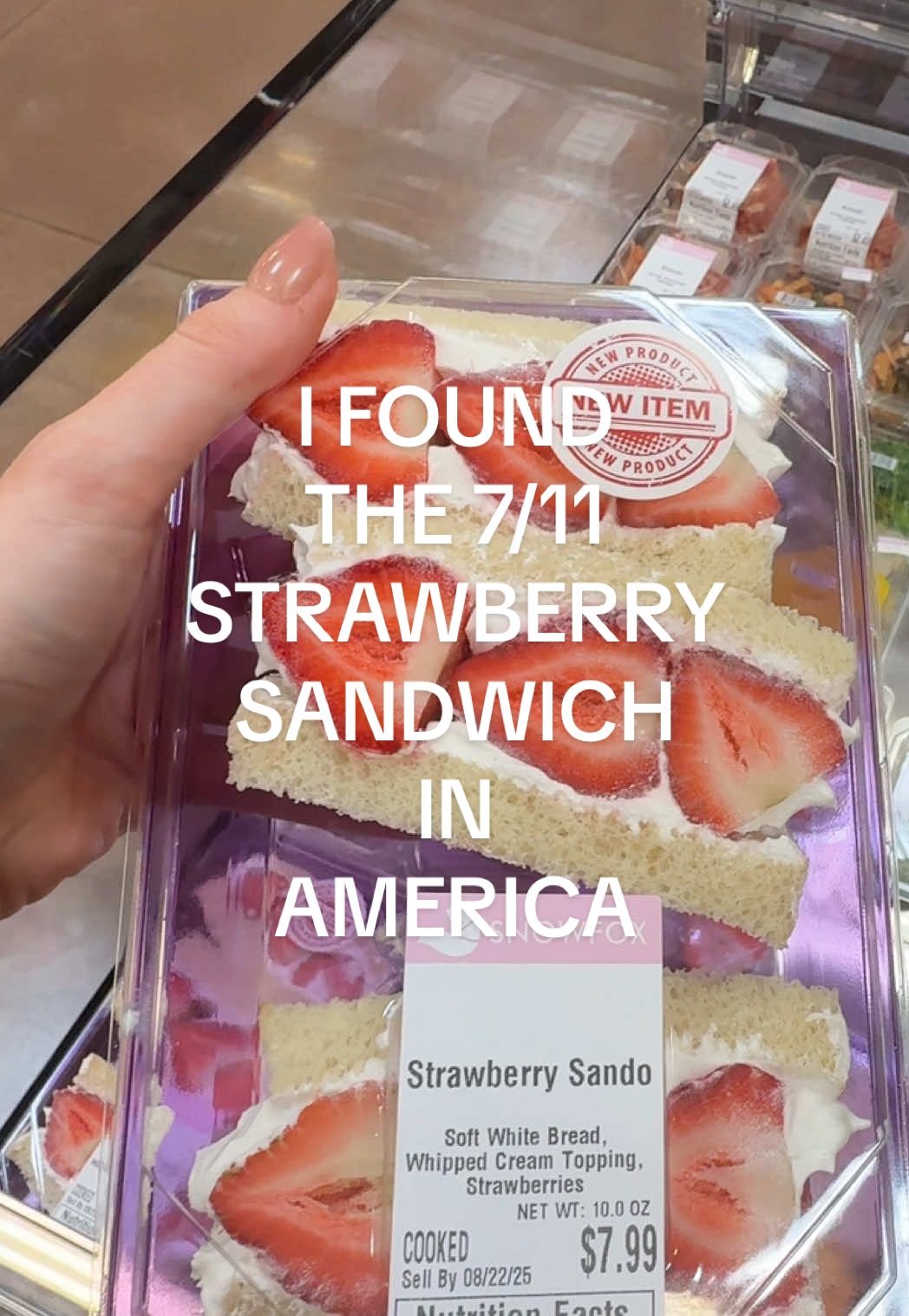 I found the Japan 7/11 strawberry sandwich in America!!! 🍓 #711snacks #strawberrysandwich #frysmarketplace 