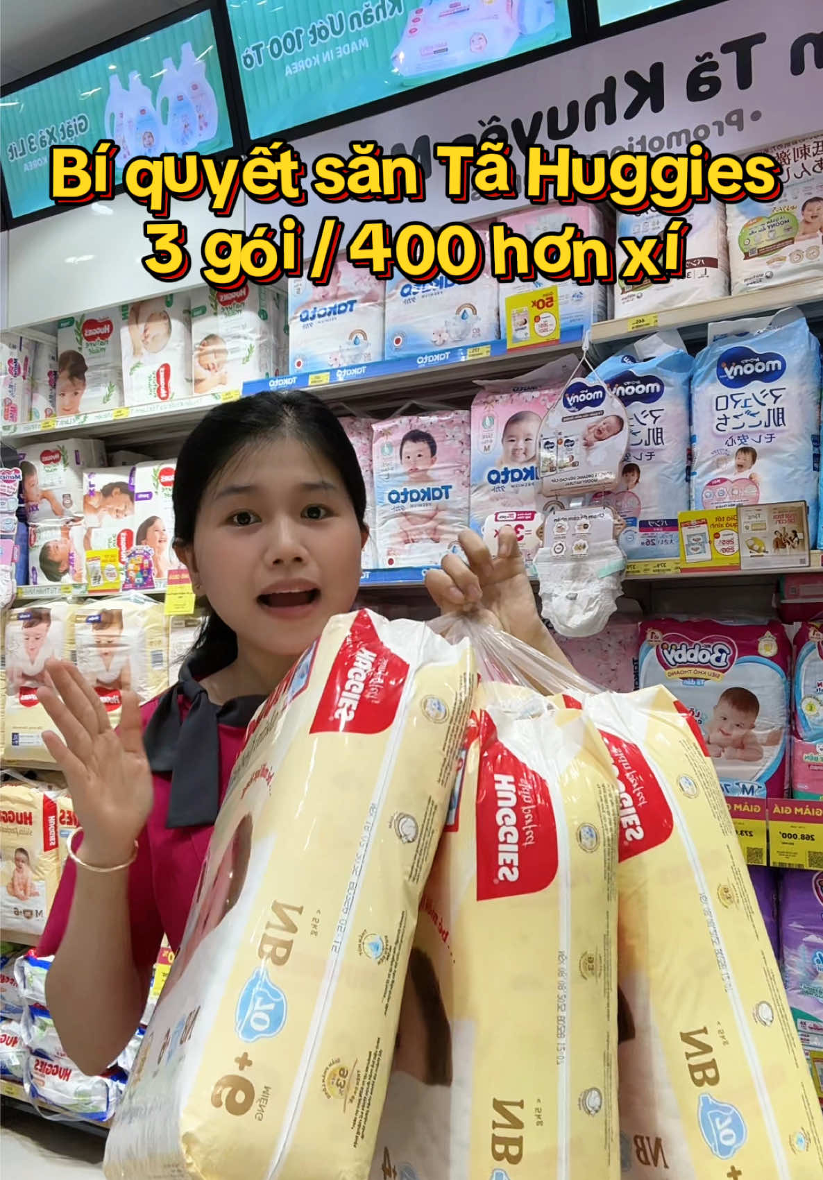 Bí quyết săn được deal hời của tã Huggies nha #huggies #tã #huggiesskinperfect #bimsua #viral  @Nhi Con Cưng 