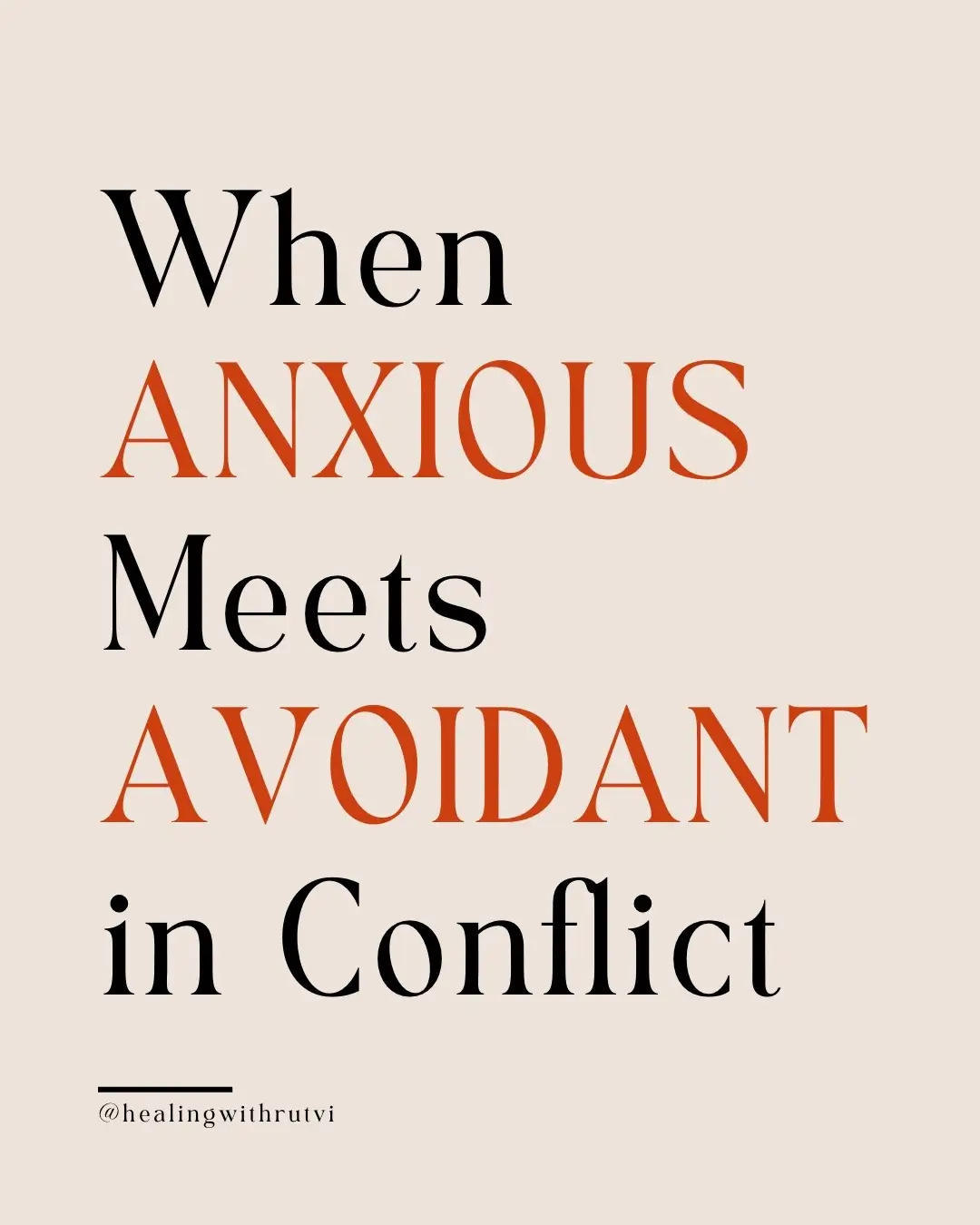 Ever notice how some people want to talk things out right away, while others need space to cool down? When someone with anxious tendencies meets someone more avoidant in conflict, it can feel like you’re speaking totally different languages. ❤️‍🩹 One wants to resolve things now to feel okay. The other needs distance to feel okay. Both are just trying to feel safe, in different ways, and understanding that can change everything! 🧡 📌 Save this for when you’re stuck in the cycle. #anxiousattachment #avoidantattachment #conflict #healing #fyp 