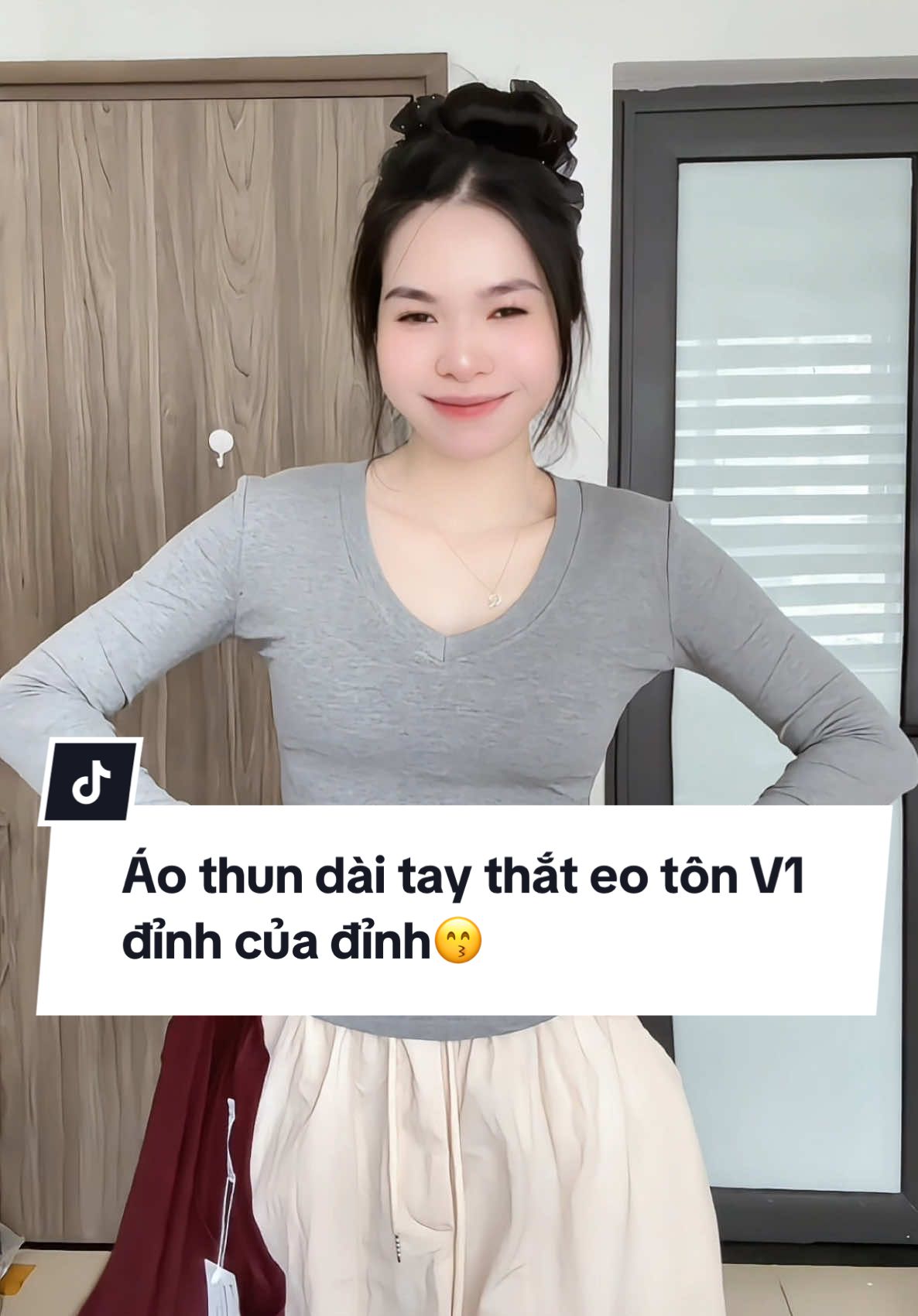 Áo thun ôm dàu tay thắt eo cổ tim tôn Vòng 1 đỉnh 🔻#aotaydai #aothun #aogiunhiet #fashion #xuhuong 