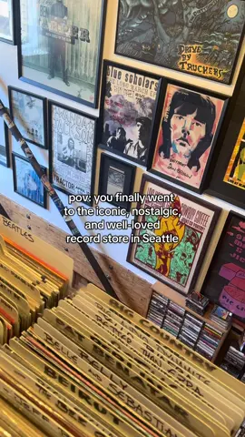 I’ll definitely be back to check out the cafe for breakfast. Some folks who have played here include: Pearl Jam, The Shins, Macklemore to name a few:) 📍easy street records, west seattle  #fyp #seattle #records #music #oldschool 