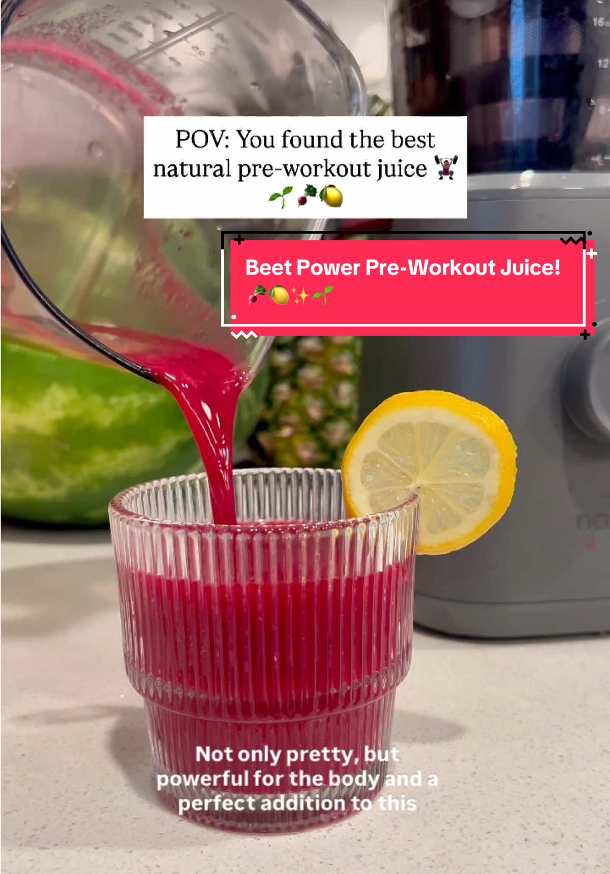 $85 off the @Nama J2 juicer THIS WEEK ONLY with my special code MYBGR85 🍋🫜🌱 (Offer ends 8/22) Beet Power Pre-Workout Juice!✨⬇️ •2 small beets🫜 •2 small apples 🍎 •1 lemon, peeled 🍋 •2-inch piece ginger 🫚 Whatever pre-workout you bought at the store, take it back and try this natural juice! I’m not going to lie, this definitely put a little hair on your chest!🥴😅🤣🤣🤣 The lemon and ginger paired are great for a quick shot before you start your workout! 🏋🏽‍♀️ Nama is not having a “Fuel Your Workout Challenge and this is the Day 2 Juice! If you want to join check out the grocery list and juice recipes in my channel at the top of my Instagram page. 😁 Click the link in my bio for the link or you can also go to Nama’s website www.namawell.com✨ Like this video & repost it for another plant based mom!💚💚