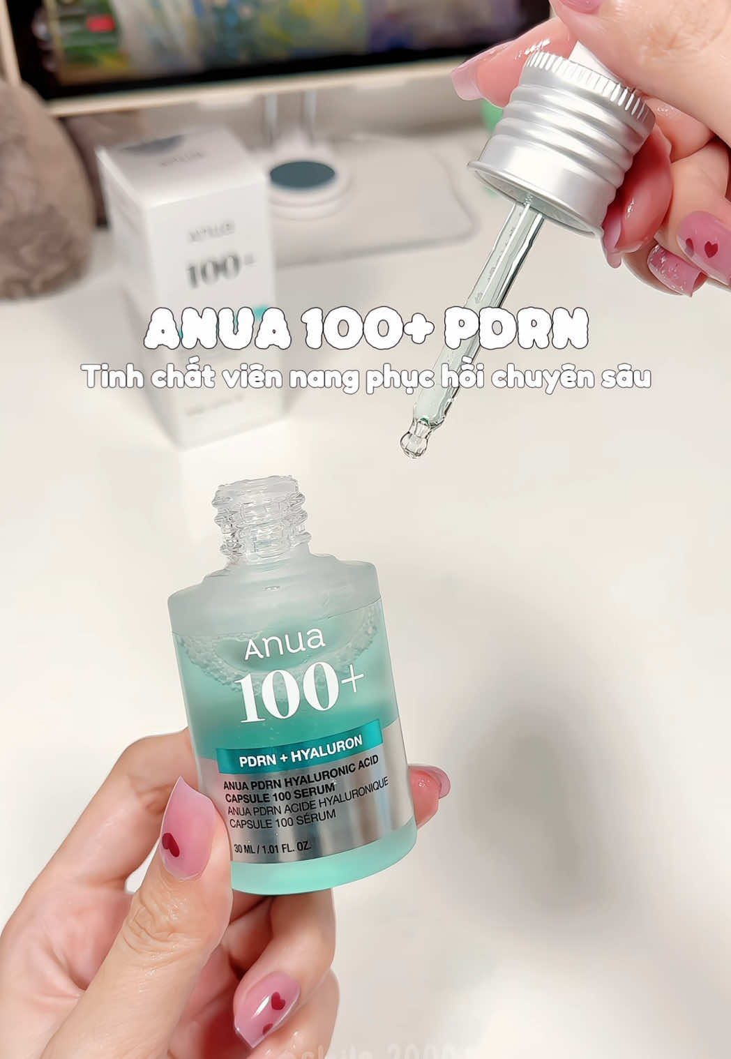 Serum ANUA 100+ PDRN Hyaluron cấp ẩm sâu, giúp phục hồi. Dưỡng da mềm, căng bóng, đàn hồi tốt. Tinh chất viên nang siu tái tạo, phục hồi dưỡng ẩm cho da 😍 #anua100 #serum #capam #skincare #chichi2k 