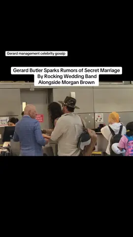 Management Celebrity gossip: Gerard Butler turned heads at LAX as he strolled through the terminal with girlfriend of over a decade, Morgan Brown, sporting what appeared to be a wedding band on his ring finger, fueling speculation that the 300 star and his brunette beauty may have secretly tied the knot! The couple's air travels hit a brief snag when they encountered an issue with their boarding passes, prompting staff to direct Butler back to the check-in counter to sort things out.#gerard #celebritygossip #movieclips #gerardmanagementt #gerardbutermarriage 