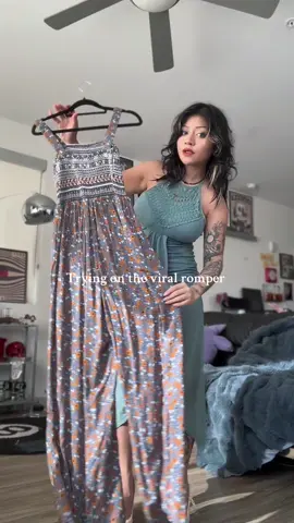 Just throw it on and go, perfect for a casual day or a quick errand run? Super stretchy too which is a bonus  . . . #romper #casualoutfits #tiktokshopcreatorpicks #casualoutfits #bohovibe  