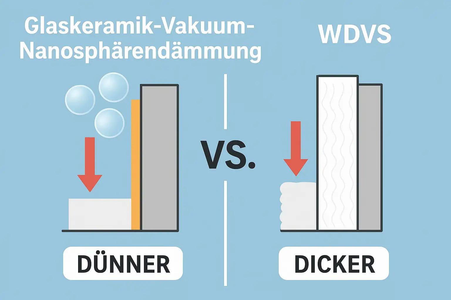 Glaskeramik-Vakuum-Nanosphärendämmung  Sie bietet eine extrem dünne Dämmung mit sehr hoher Effizienz, dank Vakuum und winziger Glaskugeln, die kaum Wärme durchlassen. Perfekt, wenn Platz knapp ist oder maximale Dämmung gefragt ist. • WDVS (Wärmedämmverbundsystem): Hier wird meist dickeres Styropor oder Mineralwolle außen aufs Haus geklebt. Kurz: Glaskeramik-Vakuum ist dünner & effizienter #tiktokhandwerker #Sanierung #PSCoat #FassadeMitZukunft #Energieeffizienz #