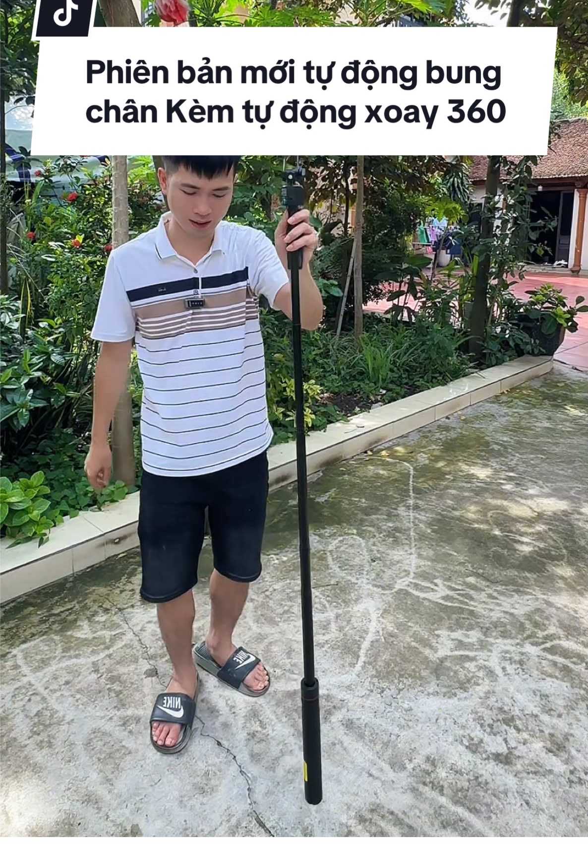 Gậy mới tự động bung chân kèm xoay tự động bản du lịch cực chắc chắn gọn 33cm#chuanmylinh #tt07 #gayxoay360 #gaybungchantudong #gimbal360  