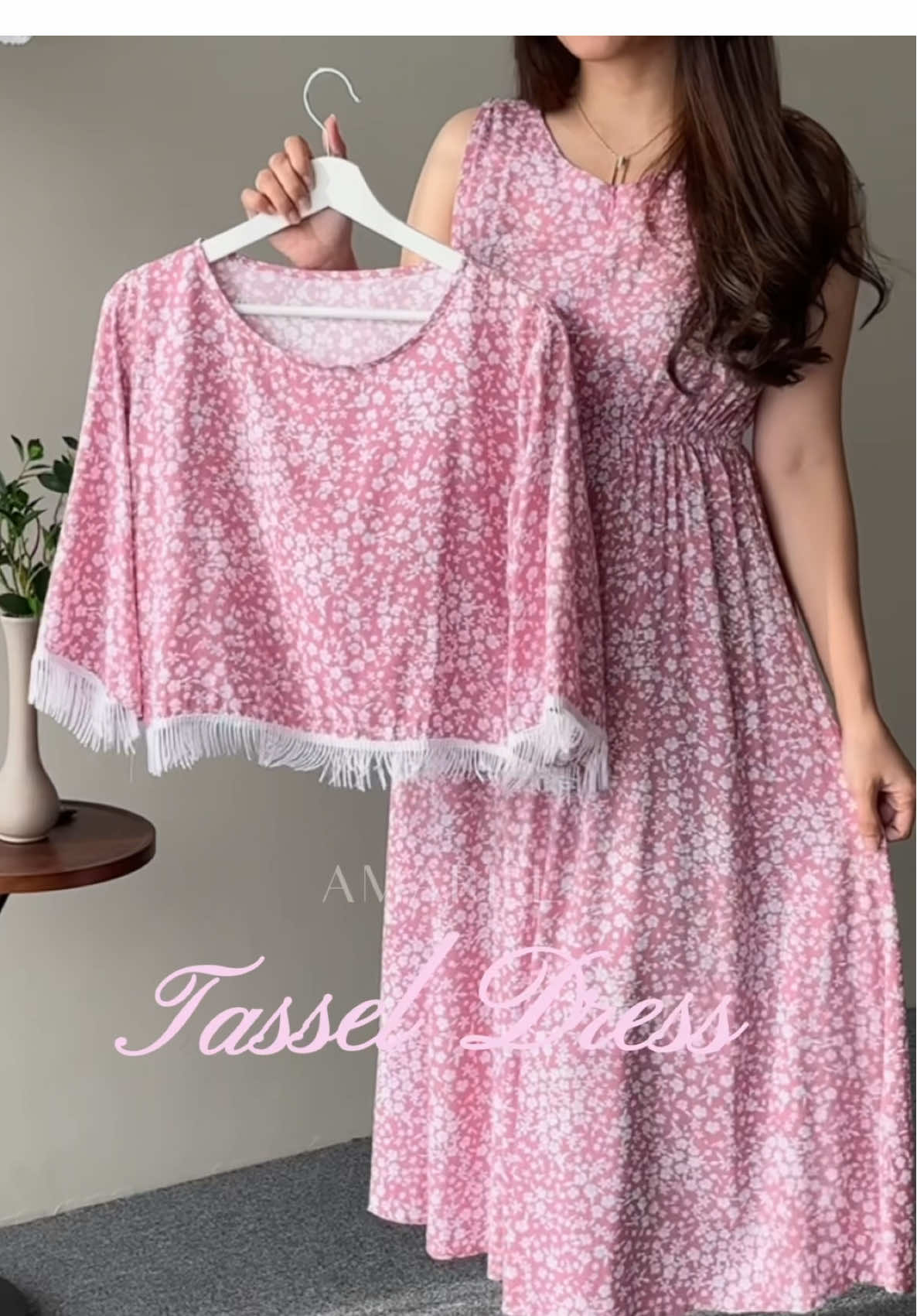 Tassel Dress dengan outter gemesnya😍💕💕 yang mau langsung klik keranjang kuning✨✨ #amariel #amarieldaily #dress #dressmidi #daster 