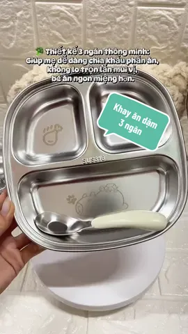 👉 Phù hợp cho bé từ giai đoạn ăn dặm đến lớn hơn, mẹ nào cũng nên sắm ngay để giờ ăn của con vừa an toàn – tiện lợi – vui vẻ.#khayandam #khayinox304 #khayandamchobe #chamsocbeyeu #hanhtrinhlamme 