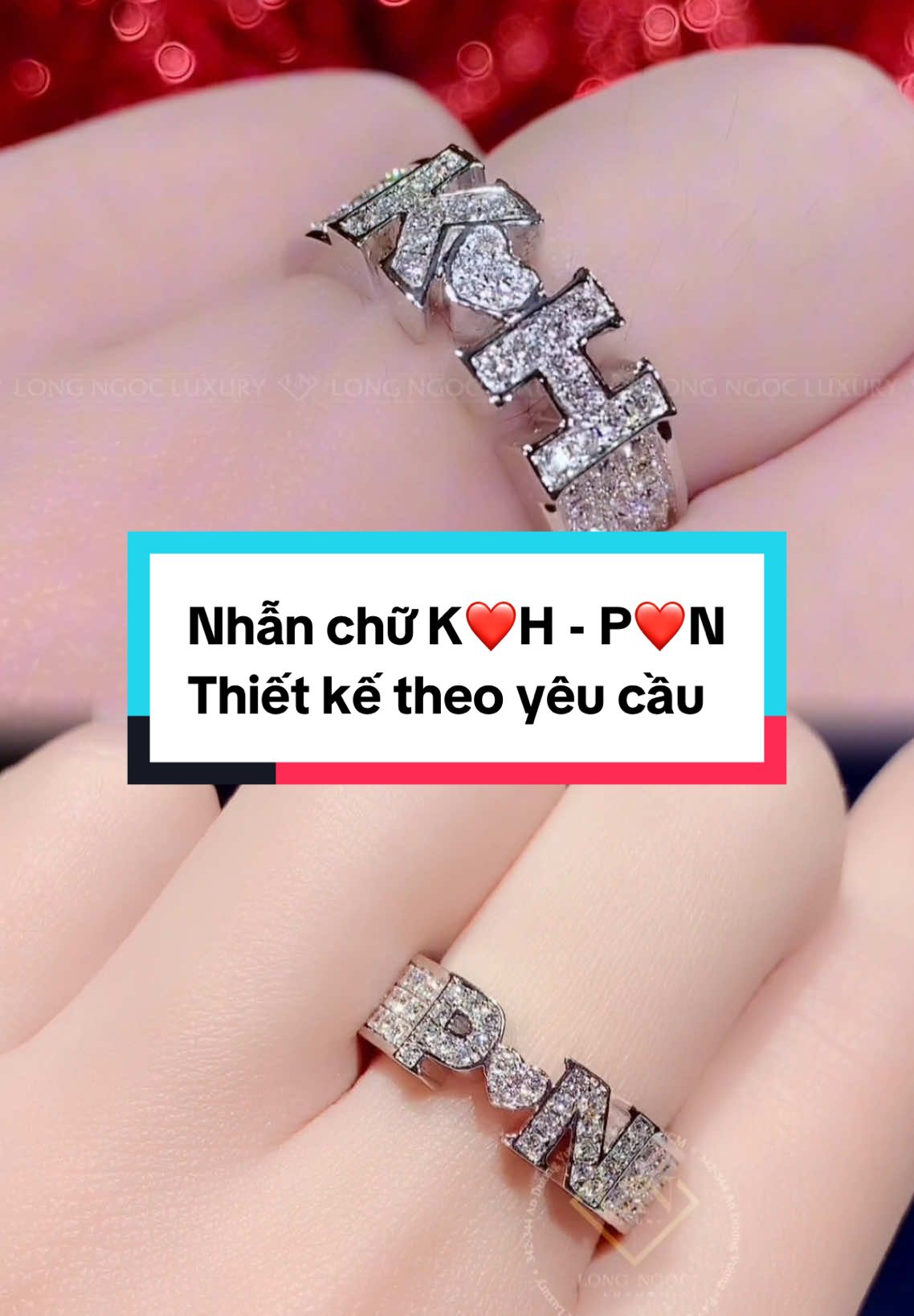 Tên của cặp đôi nào đây ạh ? Nhận thiết kế nhẫn chữ theo yêu cầu #nhẫnchữ #nhanchu #thanhtrungdiamond #trungdiamond #thanhtrunglongngoc 