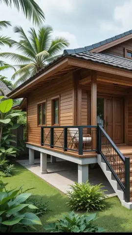 Rumah panggung kayu modern minimalis #rumahkayu #rumahpanggung #rumahminimalis #desainrumah #fyp 