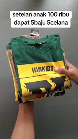 setelan anak 100 ribu dapat 5baju 5celana #setelananak #setelananaklakilaki #bajukaos #fyp 