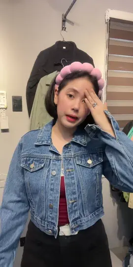 ##denimjacket medium to large croptop #fyp #OOTD 