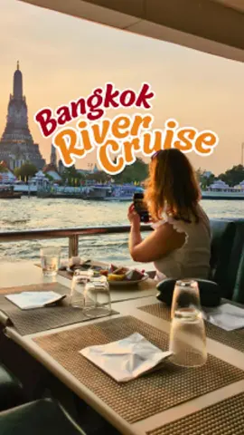 🚤✨ Naik Bangkok River Cruise cuma 300ribuan! Keliling sungai Chao Phraya 🌃 sambil nikmatin all you can eat buffet 🍣🍤🍜 Menu Thai, Western, Asian & banyak lagi 🤩 Pengalaman mewah harga ramah — wajib coba kalau ke Bangkok 🇹🇭🔥 #BangkokRiverCruise #ChaoPhraya #BangkokTrip #ThailandTravel  #RiverCruiseBangkok 