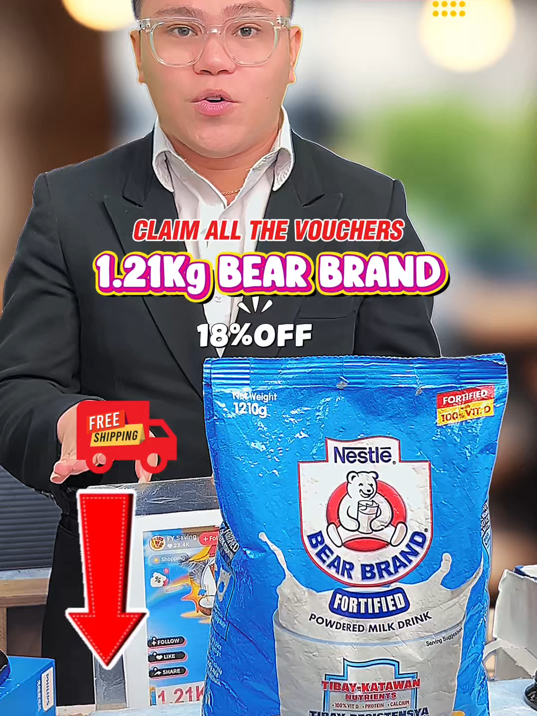 Siksik sa sustansya, bagsak presyo pa! 1.21kg Bear Brand, may FREE SHIPPING na! #nestle #bearbrand #fortified #milk #freeshipping #limitedoffer #fysavings #bigdiscount #off #sale #sulit #todo #tipid #discounted #TikTokShopSmart