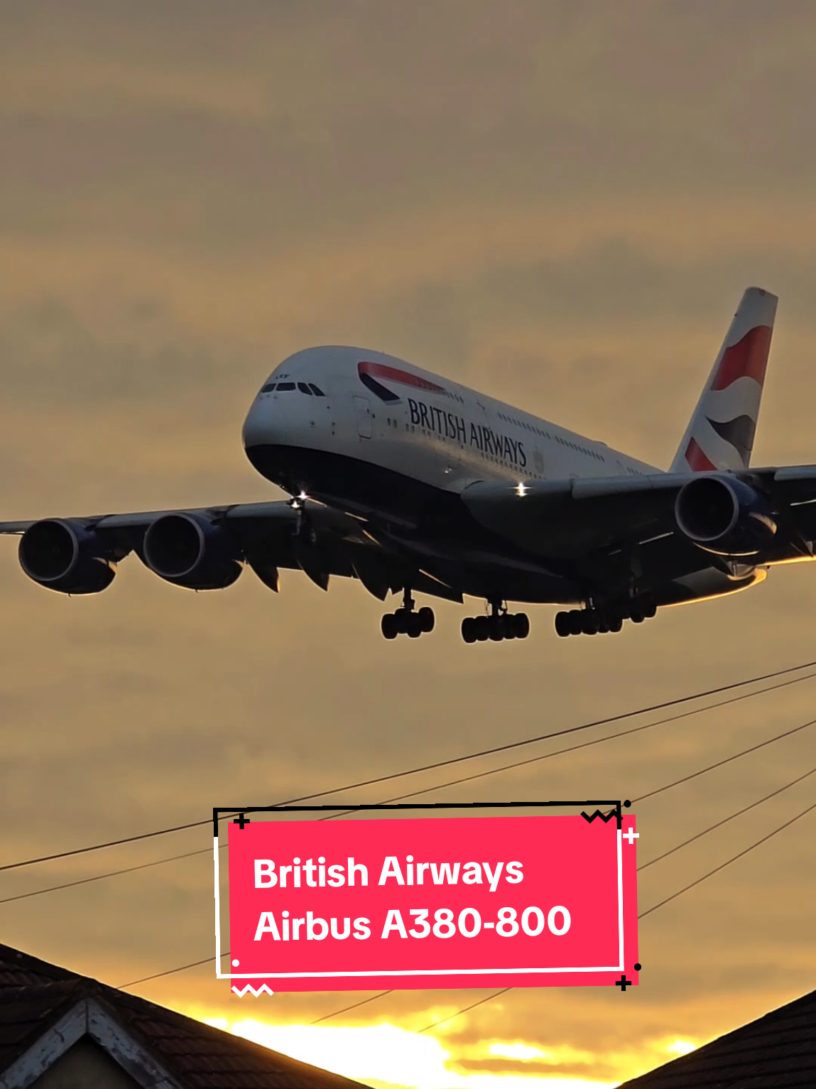 British Airways Airbus A380 landing at Heathrow Airport ✈️🔥 #airbusa380 #britishairways #airbus #aviation #planespotting 