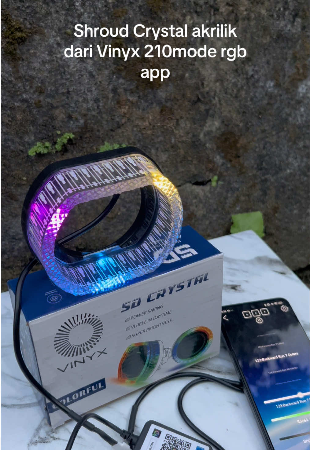 Shroud crystal akrilik dari Vinyx untuk biled ukuran 2,5inc sudah RGB APP tersedia 210 mode #shroud #vinyx #shroudbmw 