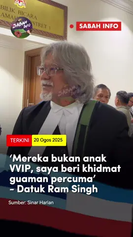 Datuk Ram Singh dedah tertuduh bukan daripada keluarga VVIP, sebaliknya beliau dan pasukan memberikan khidmat pro bono 😲