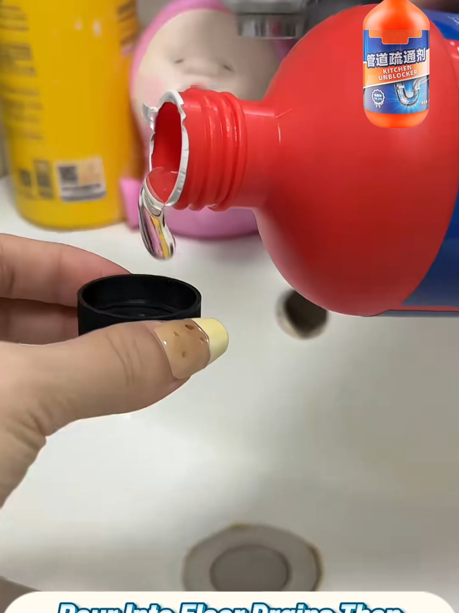 Watch how Kitchen Unblocker dissolves grease and grime – your drain’s best friend! #KitchenUnblocker #DrainCleaner #HomeCleaning #HealthyHome #Pipes