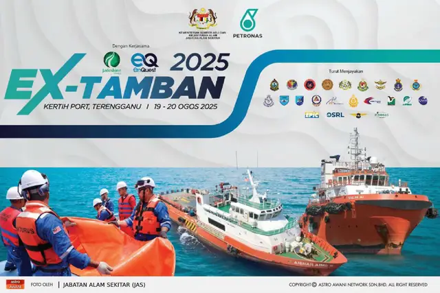 Jabatan Alam Sekitar (JAS) menganjurkan Latihan Ex-Tamban pada 19 hingga 20 Ogos 2025 di Kerteh, Terengganu dengan penyertaan lebih 150 peserta daripada agensi kerajaan dan industri minyak & gas bagi menguji kesiapsiagaan menghadapi tumpahan minyak. Latihan ini menampilkan penggunaan AI, aset Oil Spill Equipment PIMMAG serta ujian pelan tindak balas OSRP dan MOSCoP. Sehingga Ogos 2025, hanya lima kes tumpahan minyak direkodkan berbanding 37 kes dalam tempoh lima tahun lalu, bukti tindakan pantas dan kerjasama bersepadu berjaya melindungi alam sekitar. #ExTamban2025 #JAS #SDG14 #AlamSekitar