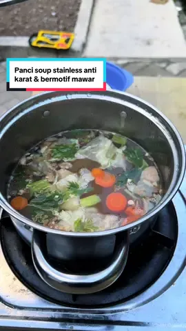 Panci soup stainless anti karat & bermotif mawar#pancimotifbunga#fyp#belilokal#produklokal#pancimasak 