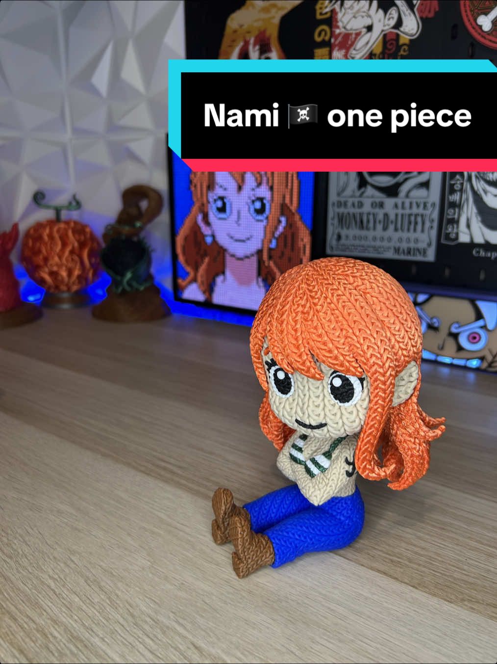 Nami 🏴‍☠️One Piece Knitted  Designed by @Whale3DStudio  File from @cults3d  🖨️ @BAMBULAB Official A1 + p1s combo 🧵 @ZIRO3dfilament orange silk pla discount code discount 
