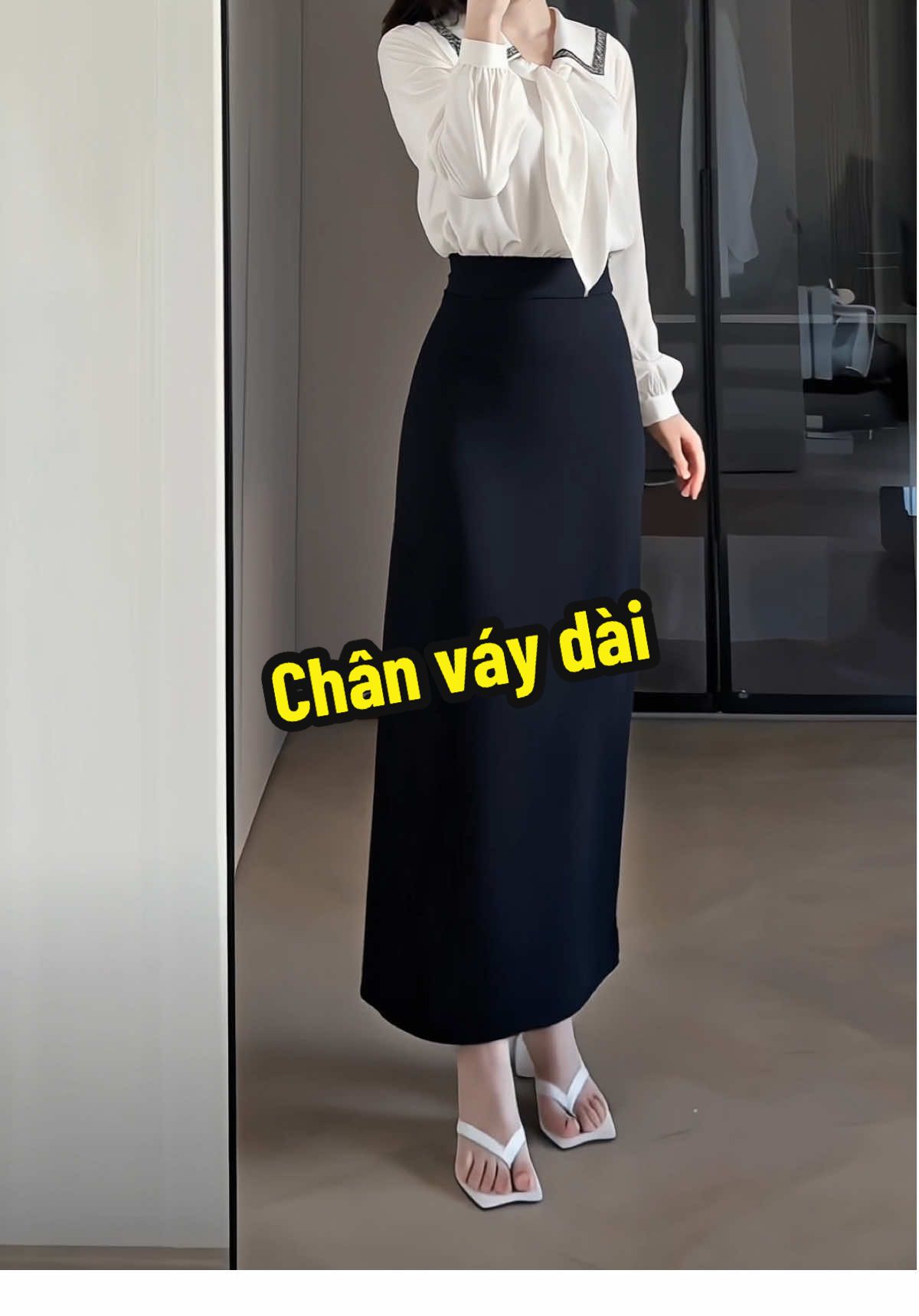 Lên cho chị em con chân váy dài công sở tôn dáng, che khuyết điểm. Chất vải mềm mịn mát #outfit #myoutfit #phoidoxinh #damxinh 