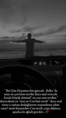 - deyə biləcəksən ? elə günler oldu ki üzüme qoxuma sesimə həsrət qaldı amma yenədə mənən vaz keçmədi. məni ən Gözel o sevdi deyə biləsən? Olmayacağını bilirdi amma yenədə əl çəkmirdi məndən hər dəfəsində onu peşman edirdim deyə biləsən? #fybシ #tutdaala🖤📌 #partadungetsin🖤кешф❗иолаяе⚜️ 