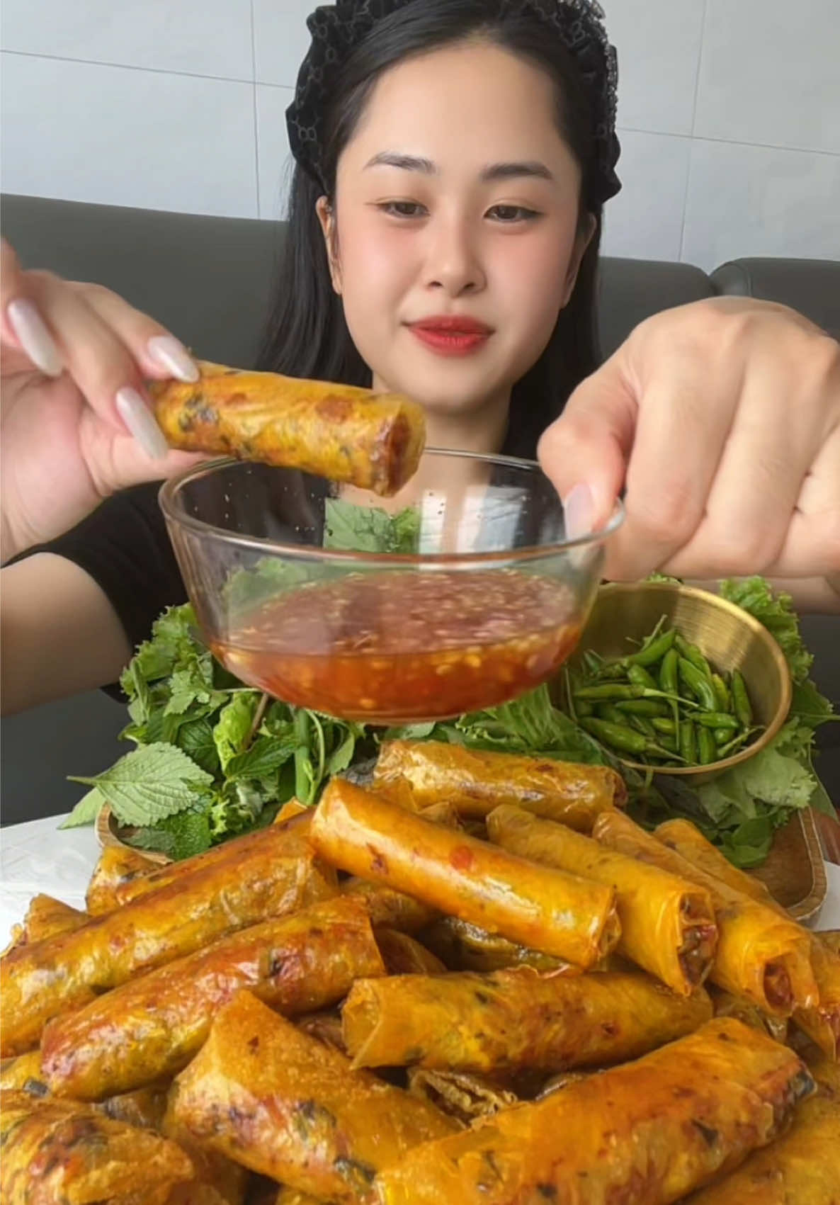 MUKBANG Nem Rán Siêu Giòn Ngon cùng Bánh Chả Ram Gió Quê 🥰🥰 #banhcharamgioque #laramgioque #laram #charam #chagio 