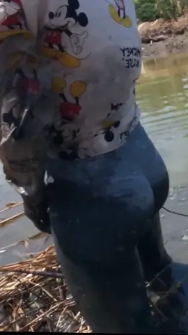 Beautiful girl catching fish #beautiful #girl #fishing #fyp 