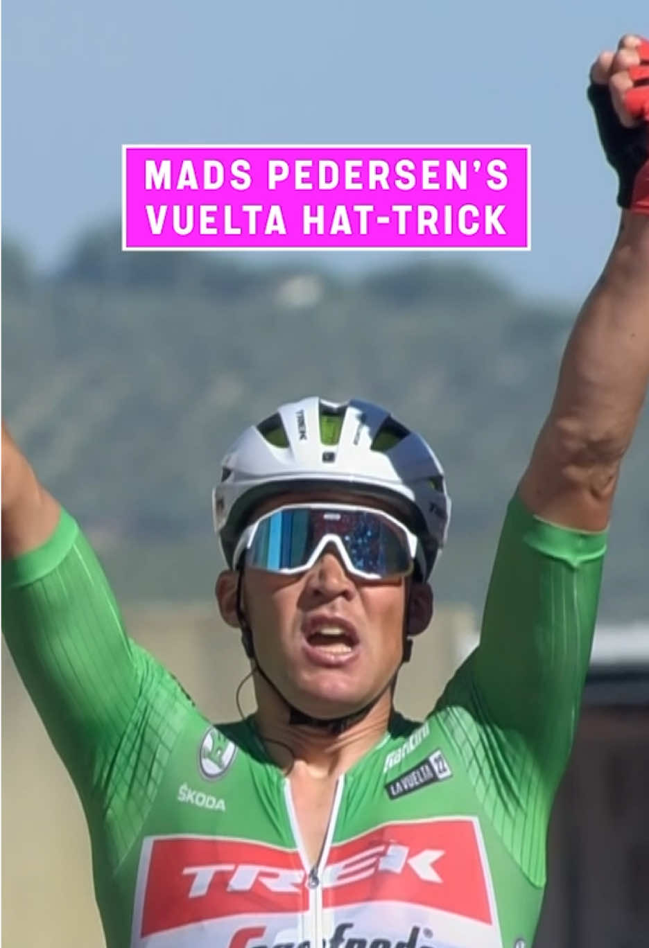 Green machine! 🔥 When Mads Pedersen scored a hat-trick of stage wins at the 2022 Vuelta a España! Can he do it again this year? 👀