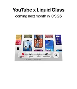 Liquid Glass is coming to the YouTube next month in iOS 26! The new design feels more modern than ever before! Will you update? #ios26 #liquidglass #appleiphone #iphone17 #appleevent 