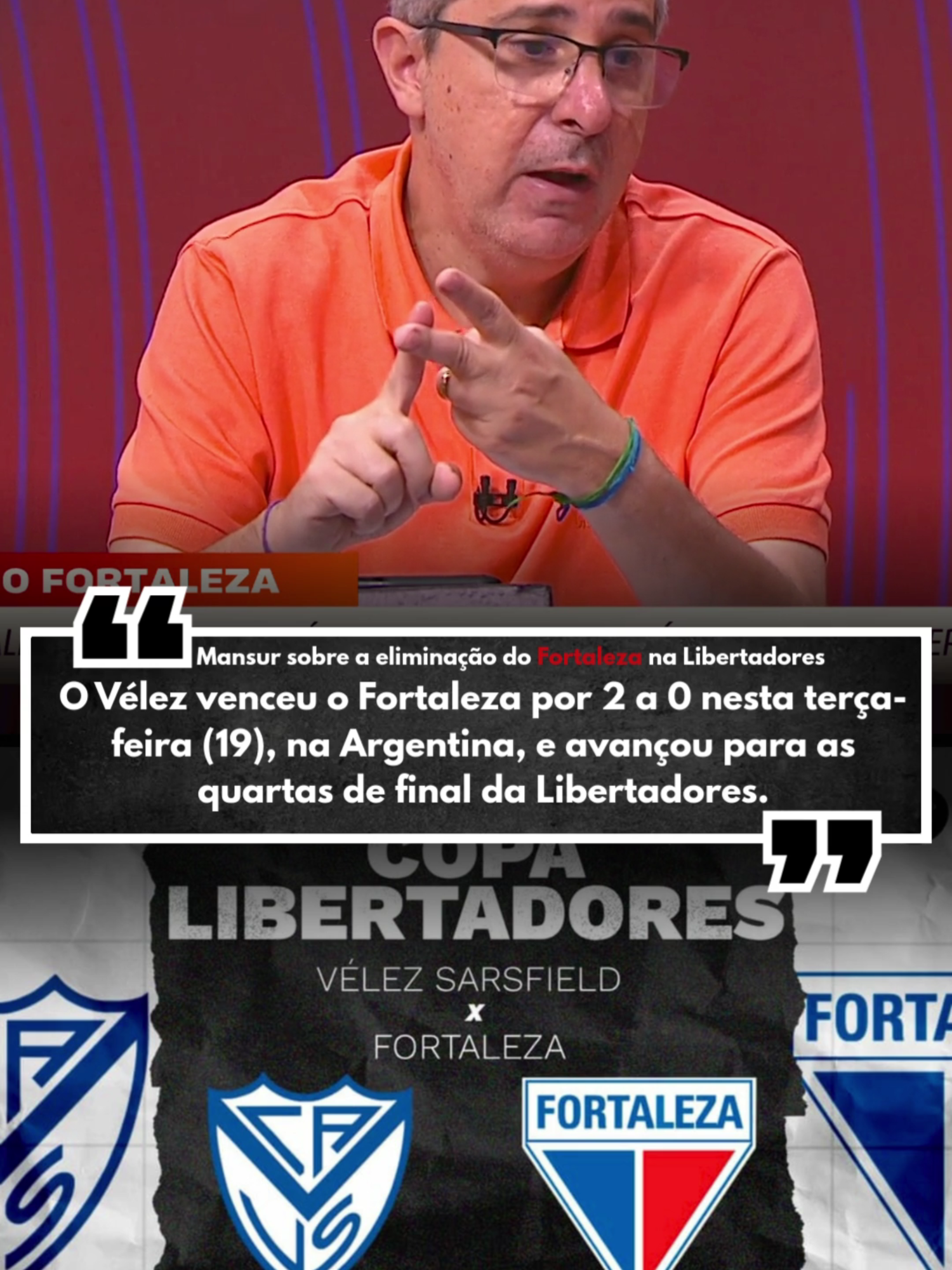 MANSUR FALA SOBRE A ELIMINAÇAO DO FORTALEZA CONTRA O VÉLEZ SARSFIELD NAS OITAVAS DE FINAL DA LIBERTADORES #fortaleza #velezsarsfield #futebol #libertadores #mansur