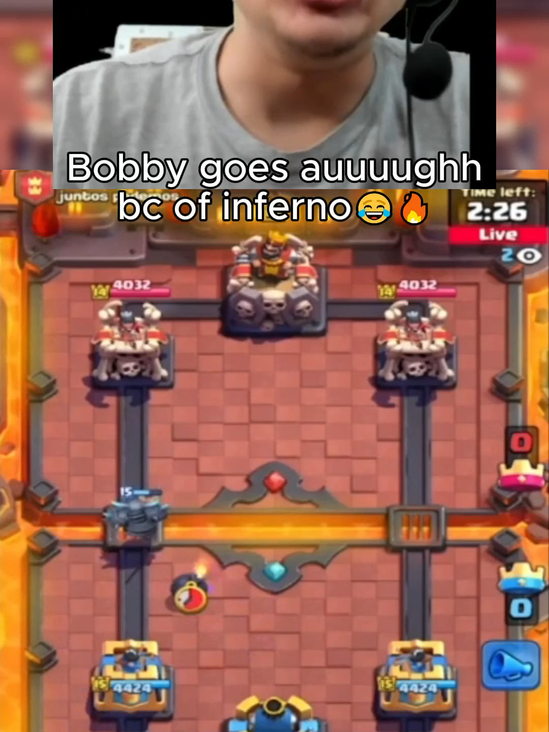 Bobby goes auuuughh bc of inferno + end rage @jynxziontwitch #cr #clashroyale #jynxzi #fyp #bobby