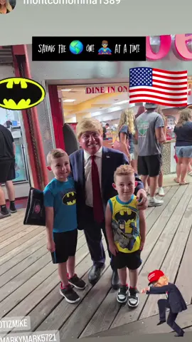 Little People Doing Big Things! #minitrump #trump #kids #viral  #boardwalk 