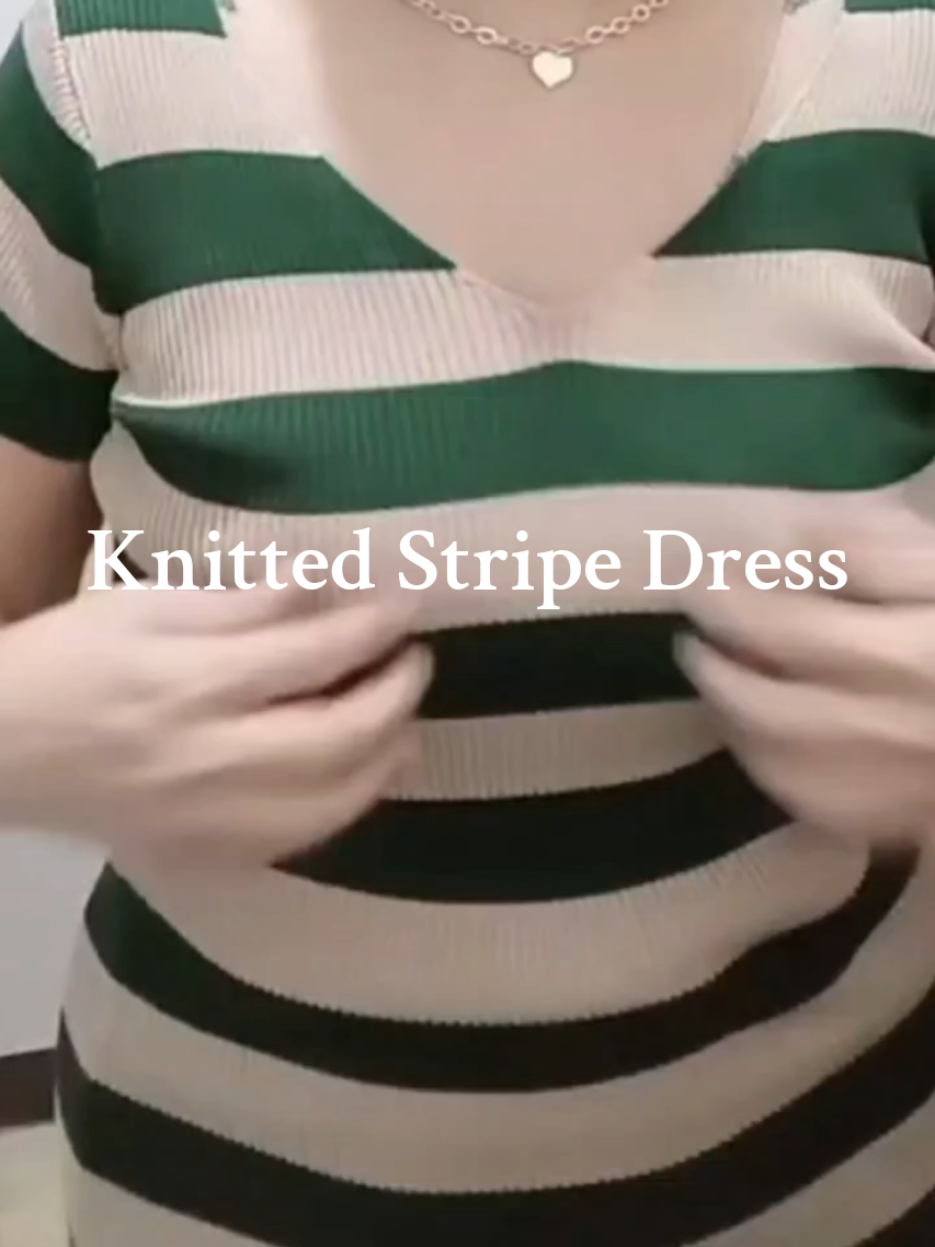 Knitted Stripe Dress#stripedress #knitteddress #dress #OOTD #outfit 