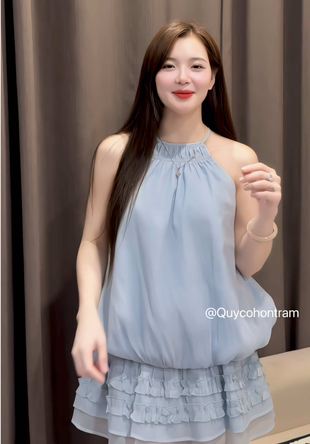Đầm bí cổ yếm #xuhuong #vayxinh #vaycoyem #vaynu #vayngan 