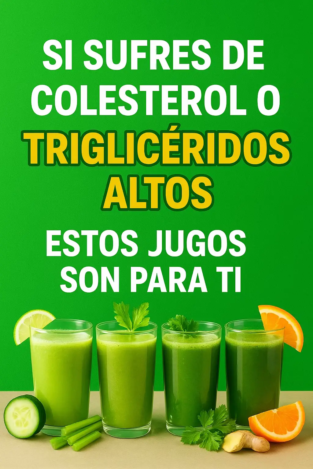 ¿Cuál probarías primero? 👇💬 #JugosVerdes #ColesterolAlto #Triglicéridos #VidaSaludable #RecetasSaludables  